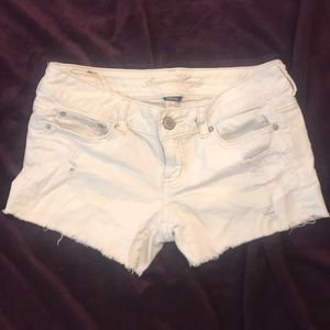American Eagle White Denim Shorts